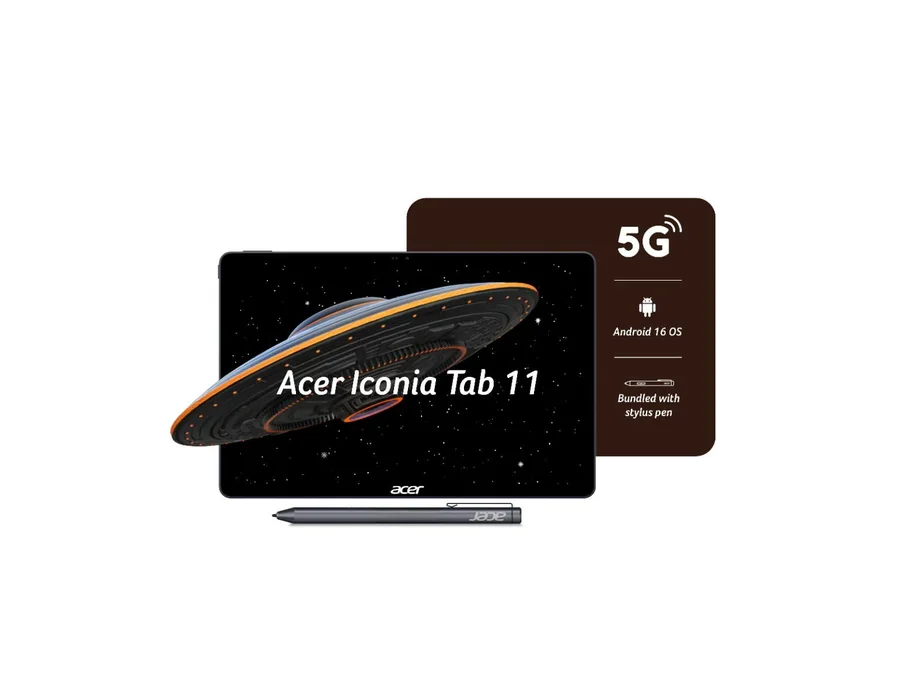Acer ICONIA Tab 11 , 27.81 cm(10.95”) 90 Hz IPS Display 1200*1920 (FHD) 450 nits, 8GB RAM + 128GB storage, 13MP Rear + 8MP Front Camera, Fingerprint Reader, Wi-Fi + – ZT.T01SI.03M