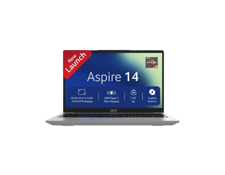 Acer Aspire 14, AMD Ryzen 5 3500U processor, Windows 11 Home, 8 GB RAM, 512 GB SSD, 14" (35.56 cm) display, Light Silver, AS14-39, 1.45 kg Thin and Light Laptop