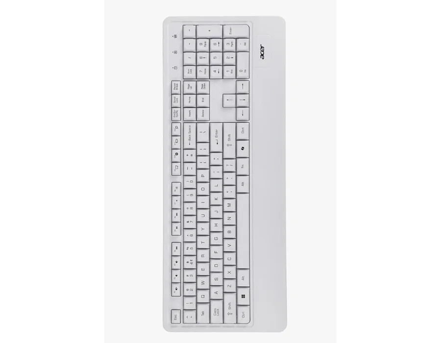 Acer PalmEase Wireless Keyboard & Mouse Combo with Palm Rest | 2.4GHz, 1600 DPI, Co-Pilot Key, Rupee ₹ Symbol | 10m Range, 10M Keystroke Life, Power Saving Mode | Windows & Mac Compatible – White