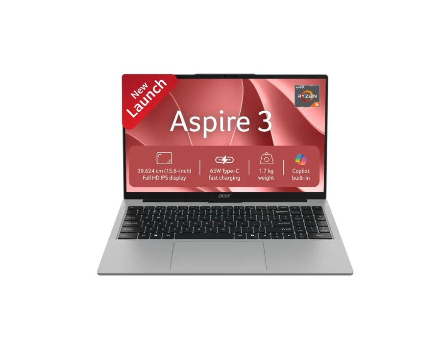 Acer Aspire 3, AMD Ryzen 5 3500U processor, Windows 11 Home, 8 GB RAM, 256 GB SSD, 15.6" (39.62 cm) display, Light Silver, A325-39, 1.7 kg Thin and Light Laptop