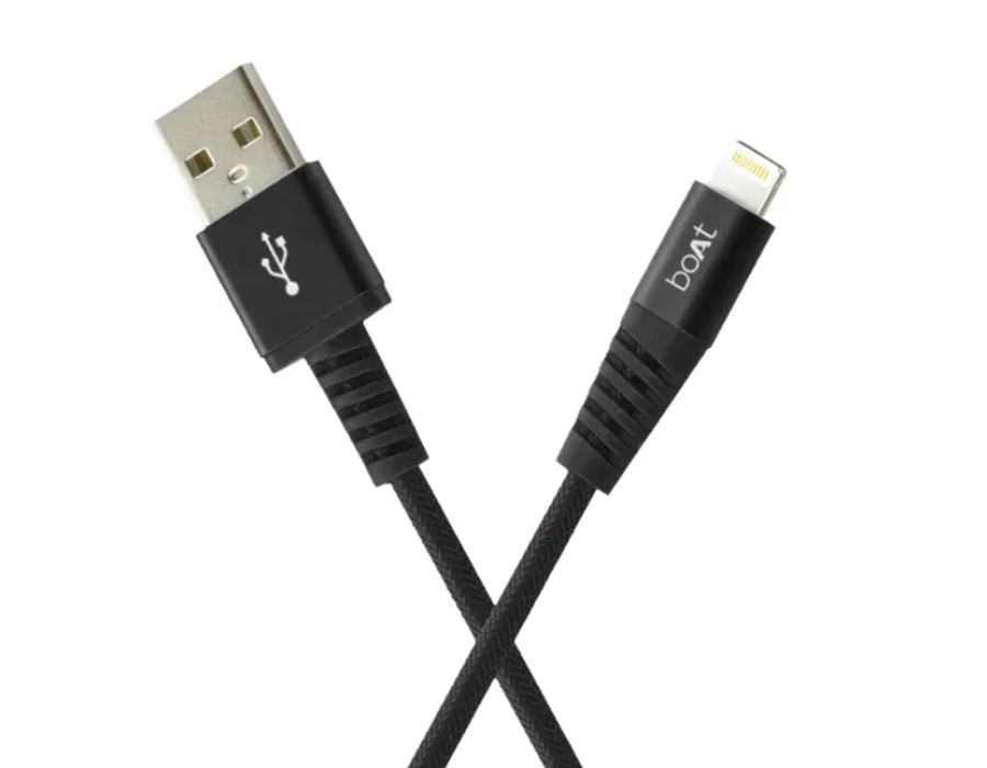 boAt Para-Armour Lightning Cable MFI Certified 1.5M — Black