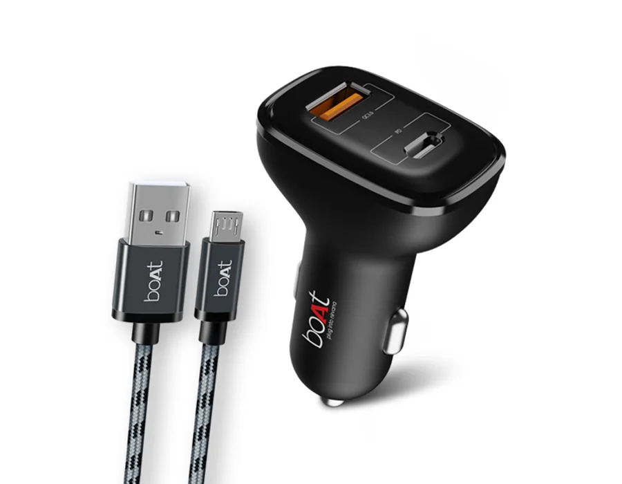 boAt Dual QC-PD Port Rapid Car Charger with Micro USB cable