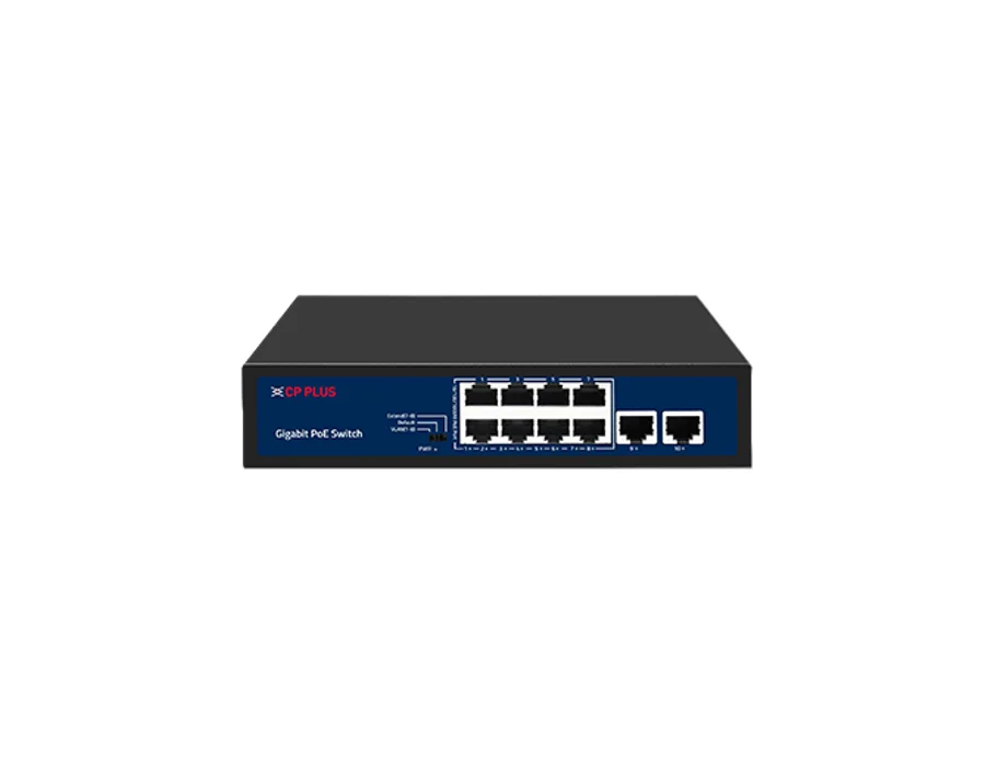 CP Plus CP-DNW-GPU8G2P-96 – 8 Ports Gigabit Unmanaged PoE Switch with 2 Gigabit Uplink Ports
