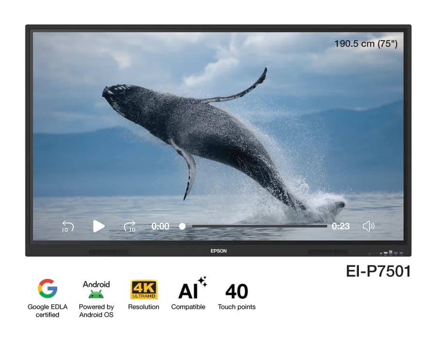 Epson EI-P7501 PowerBoardPRO 190.5cm (75”) 4K Interactive Flat Panel Display