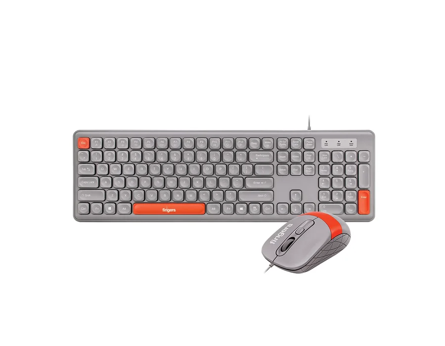 FINGERS Velvet Combo C4 – Rangeela Series — Wired - Pearl Grey + Orange