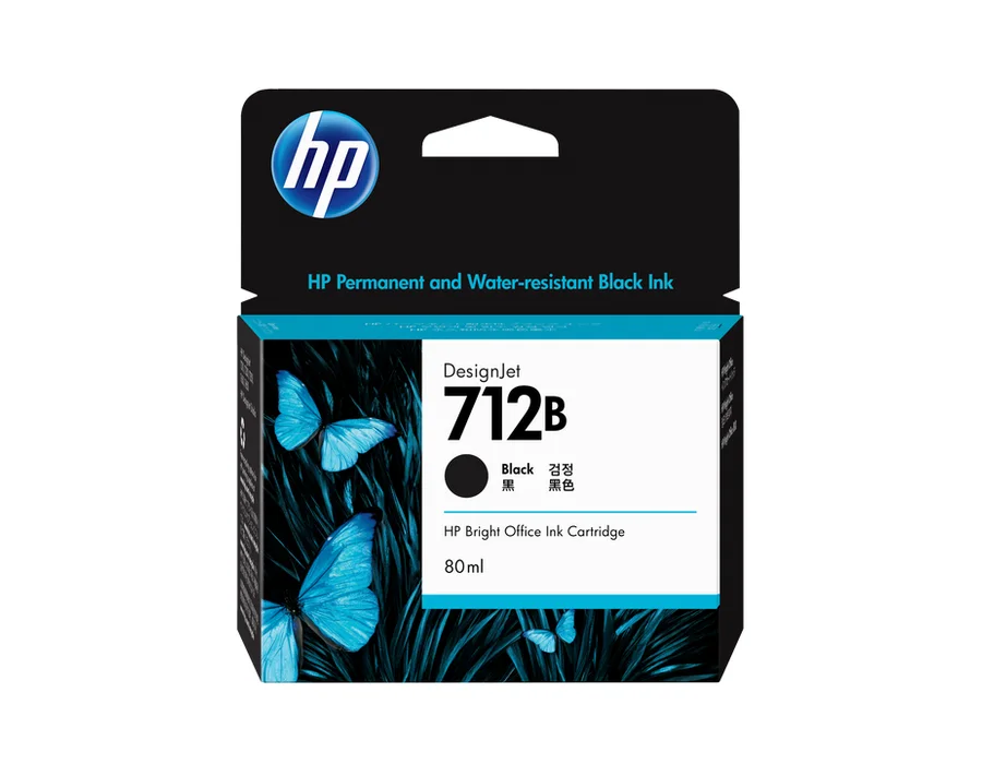 HP 712B 80-ml Black DesignJet Ink Cartridge