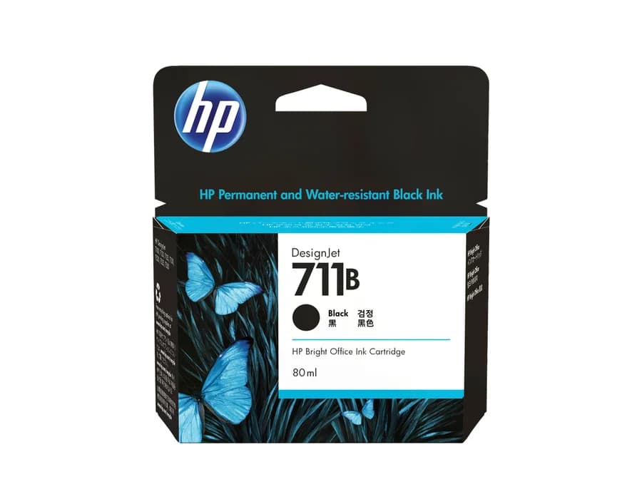 HP 711B 80-ml Black DesignJet Ink Cartridge
