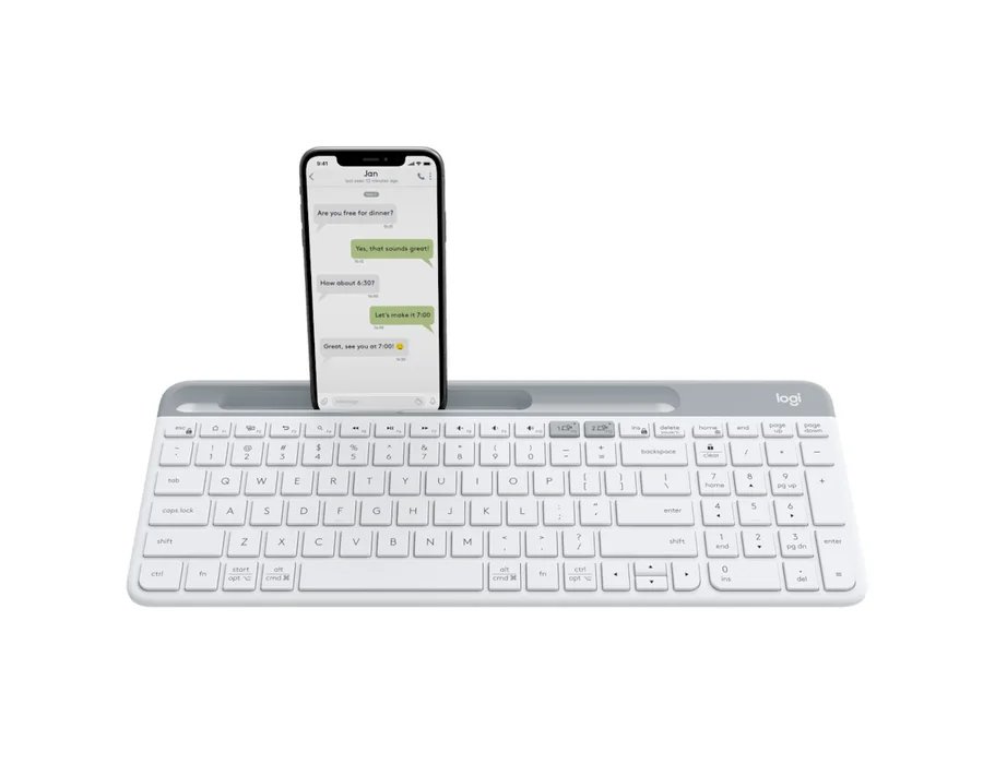 Logitech K580 Slim Multi-Device Wireless Keyboard - Off-white - English US (QWERTY)