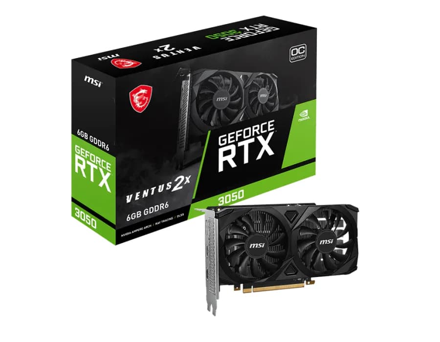MSI GEFORCE RTX 3050 VENTUS 2X6G OC GRAPHICS CARD