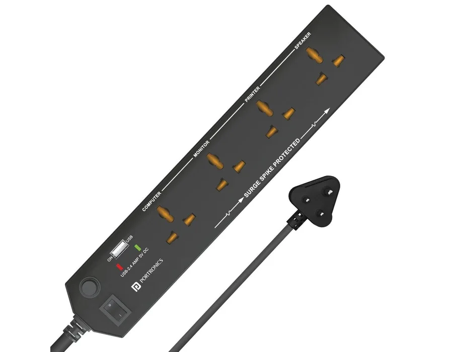 Portronics Power Plate 4 — Black