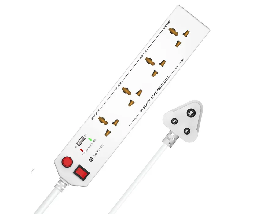 Portronics Power Plate 4 — White