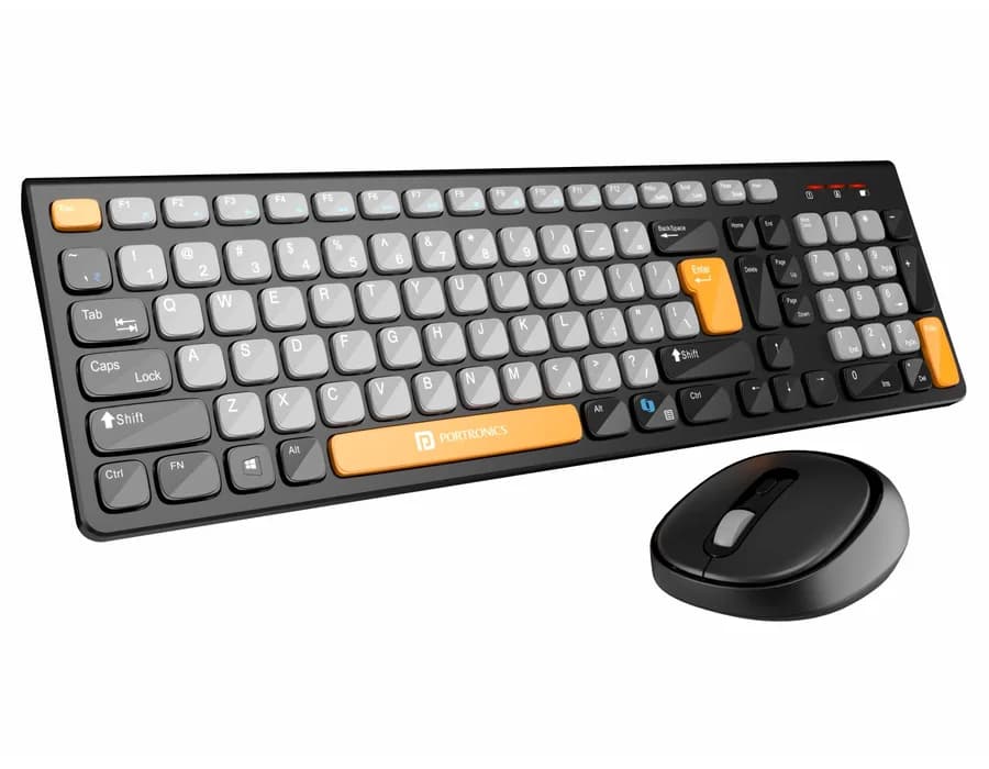 Portronics Key7 Combo — Grey +Orange