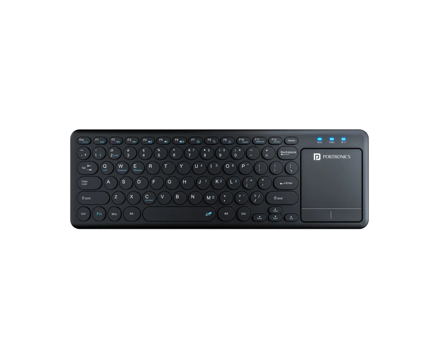 Portronics Bubble Pro Wireless Keyboard with Touchpad — Black