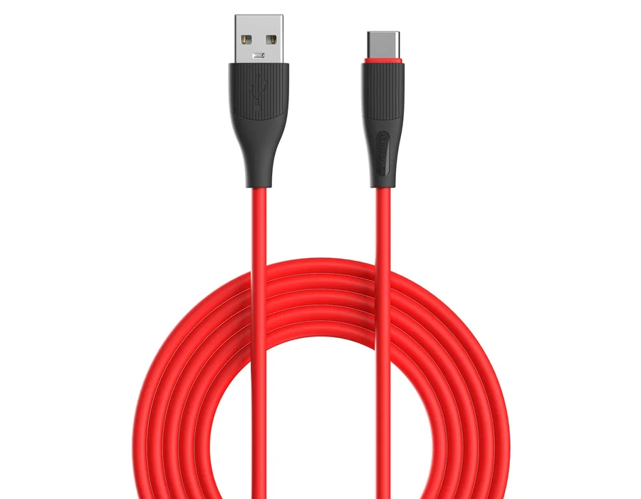 Portronics Silklink 3A USB to Type C Cable — Red