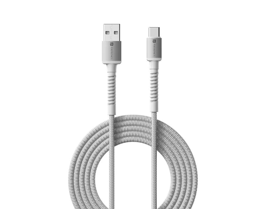 Portronics Konnect X Usb To Type C 3A -1M — White