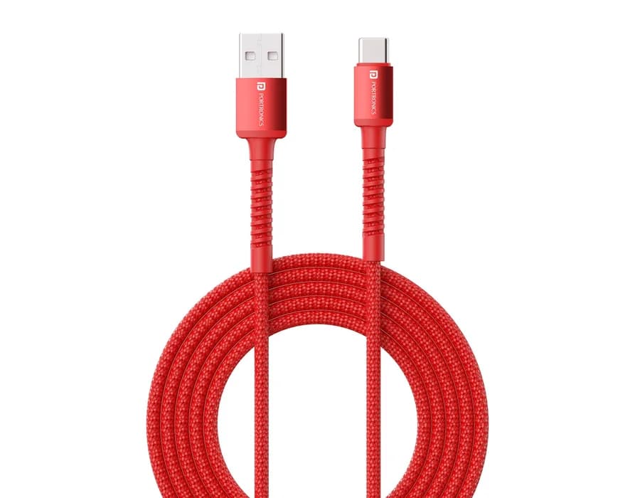 Portronics Konnect X 6A USB to Type C-1M — Red