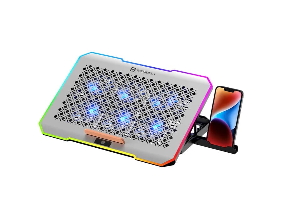 Portronics My Buddy Air Pro Laptop Cooling Pad — Silver