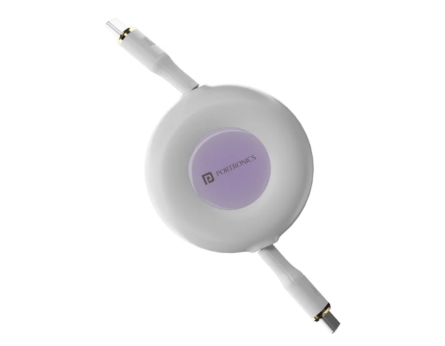 Portronics Konnect Recoil - 100W Charging cable — White