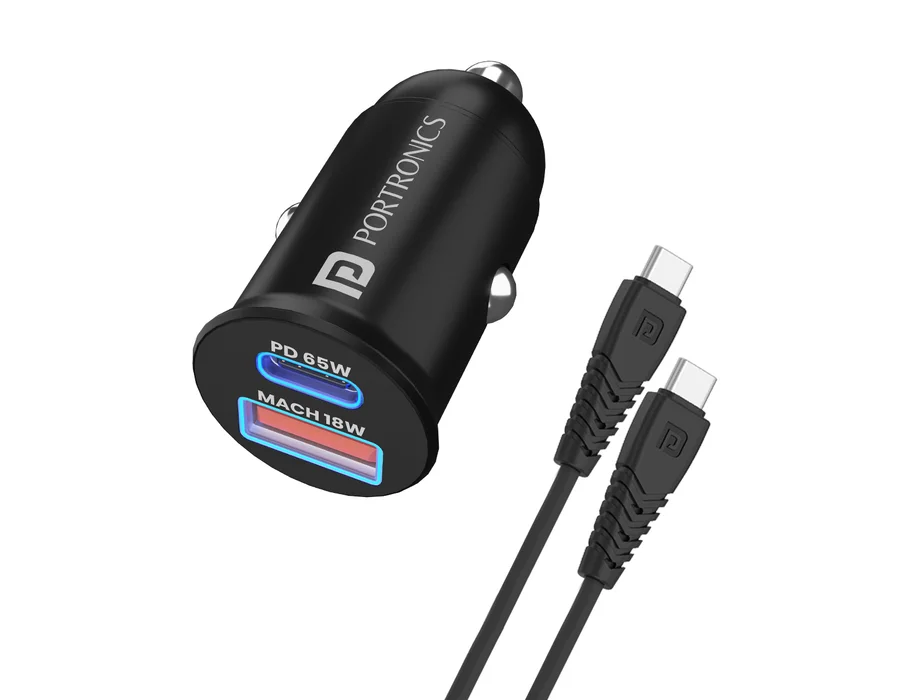 Portronics Car Power 65 — Black