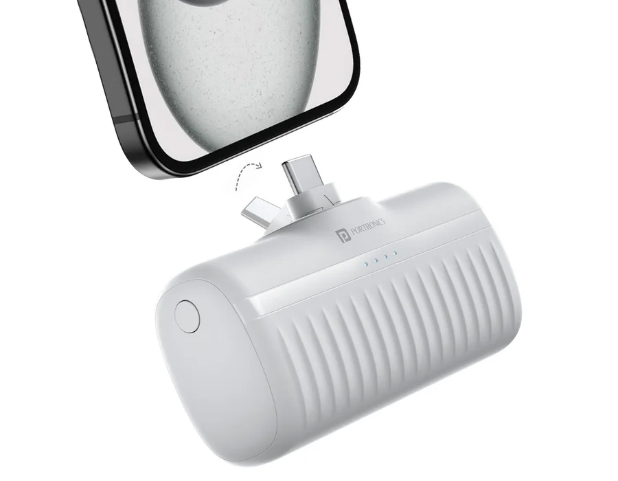 Portronics Power Pebble — White