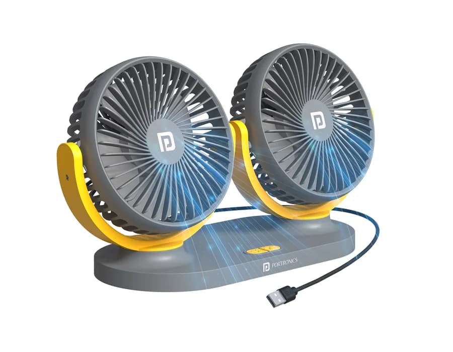 Portronics Twin Cool — Grey