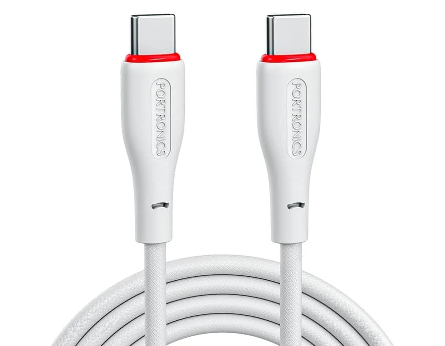 Portronics Konnect B - Type C To C Cable 100W 1.5M — White