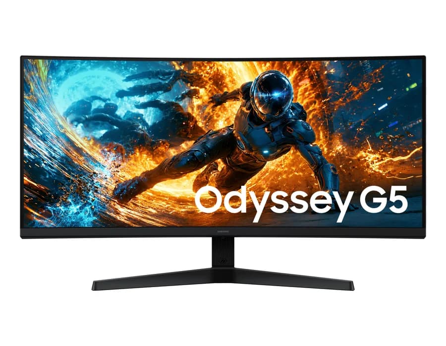 Samsung 86 cm (34) Odyssey G5 G55H Ultra WQHD 180Hz Gaming Monitor – Black – LS34HG552EWXXL