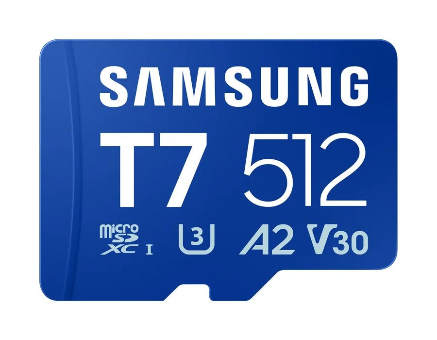Samsung T7 microSD Card microSDXC™ UHS-I Card (512 GB) – Blue – MB-MB512T0