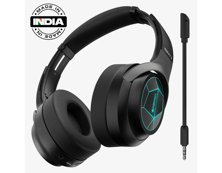 Zebronics Envy 2 Headphone with Detachable Mic — Black