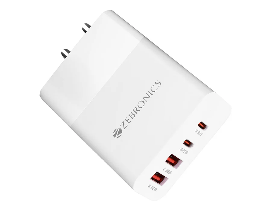 Zebronics RC65B 120W GaN Charger (Type C x 2, USB 3.0 x 2), PD 3.0