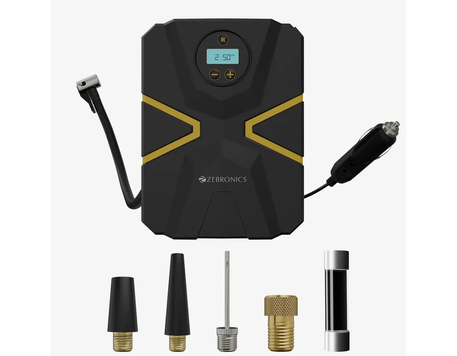 Zebronics 22TIW Compact Tire Inflator for Cars, Bikes, Cycle tires & Sports Balls