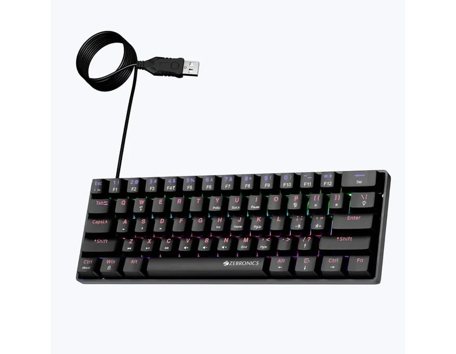 Zebronics Max Ninja 61 Wired Gaming Keyboard — Black