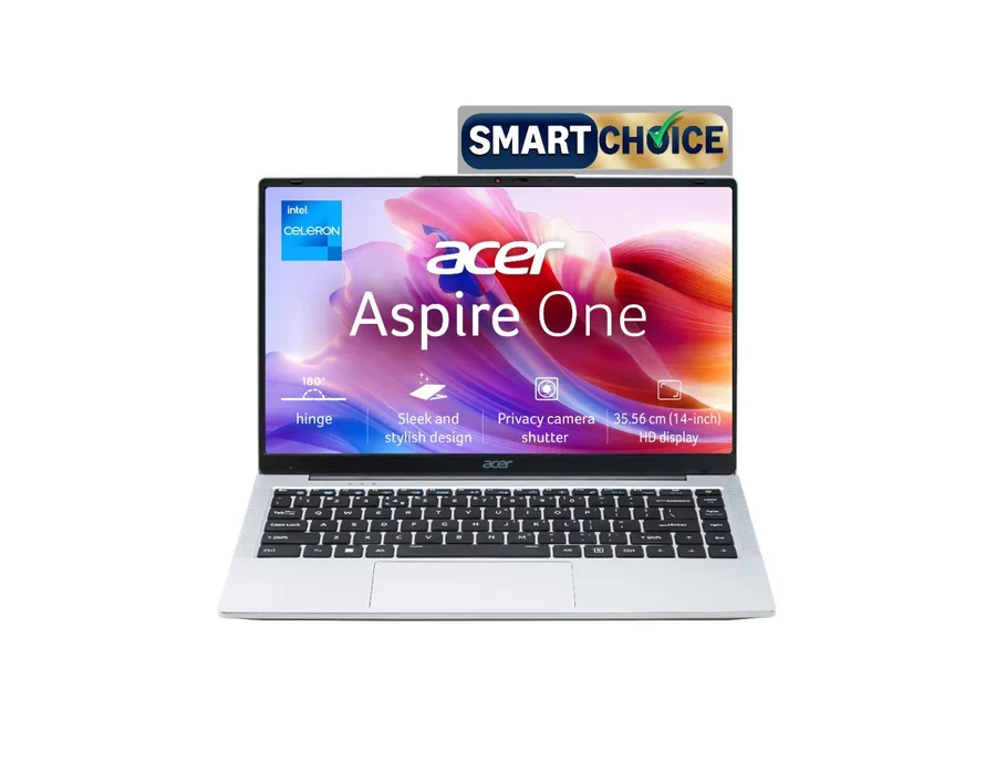 Acer Aspire One, Intel Core Celeron N4500, Windows 11 Home, 8 GB RAM, 256 GB SSD, 14" (35.56 cm) display, Silver, A114-45, 1.3 kg Thin and Light Laptop
