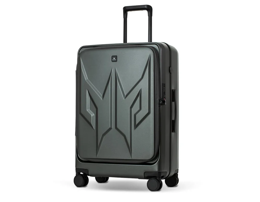 Acer Predator, 25 inch/46 cm, Check-in Trolley Bag, 360 degree spin 8 Wheels, TSA lock ,Top Open, Expansion capacity upto 65 liters, Polycarbonate material, Matte Gray