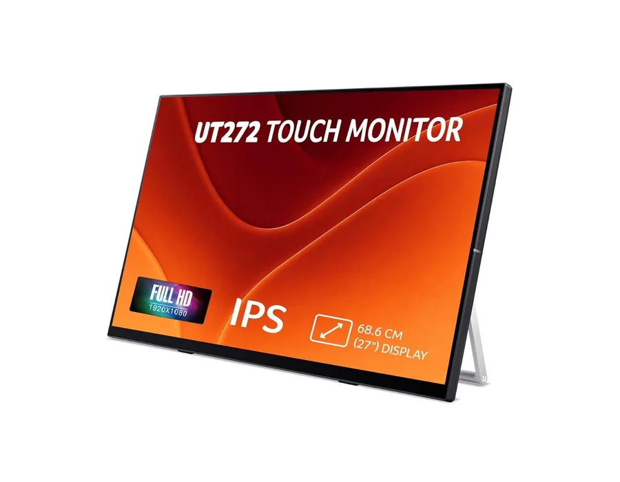Acer UT272 27 Inch Touch Screen Monitor | Full HD IPS | 10-Point Multi-Touch | 7H Scratch-Resistant Glass | 75Hz Adaptive Sync | HDMI, DisplayPort, USB HUB | Built-in Speakers | Energy Star | Black