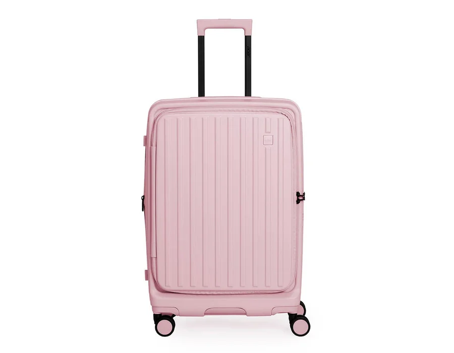 Acer Barcelona, 25 inch (63.5 cm), Check-in Trolley Bag, 8 Wheels, 360 degree spin, capacity with expansion upto 75 liters, TSA lock, Top Open, Crystal Pink