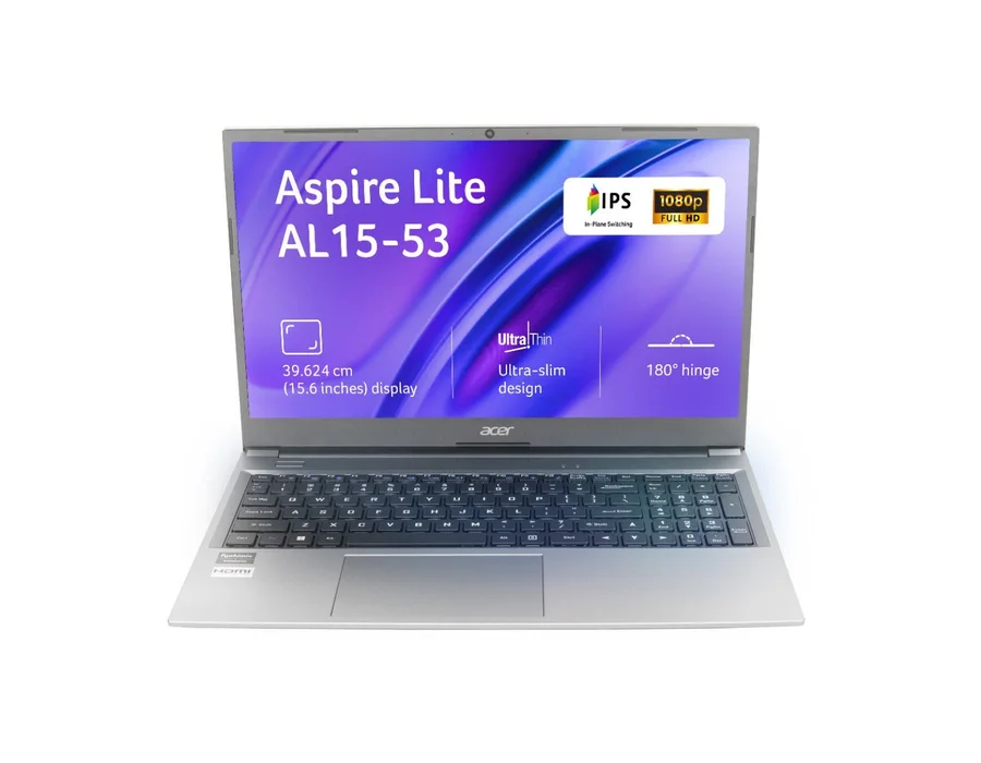 Acer Aspire Lite, Intel Core i3-1305Uprocessor, Windows 11, 15.6" (39.62 cm) Full HD display, 8GB RAM, 512 GB SSD, Steel Gray, AL15-53, 1.59 kg Thin and light laptop