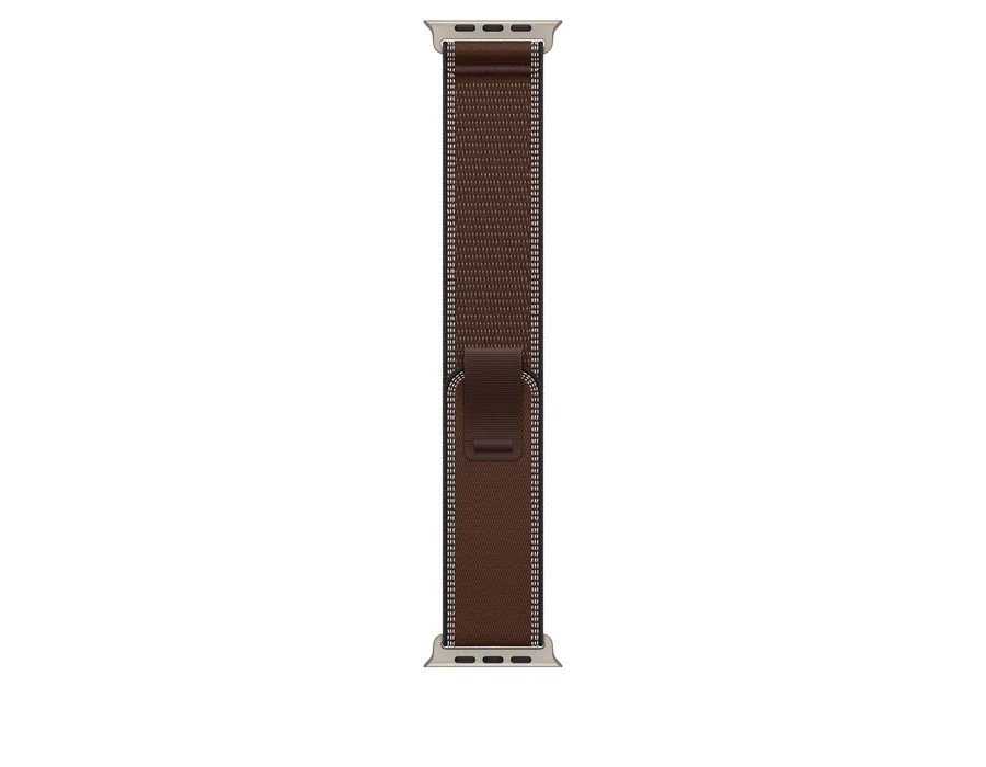 Apple 49mm Dark Umber Trail Loop - S/M - Natural Titanium Finish