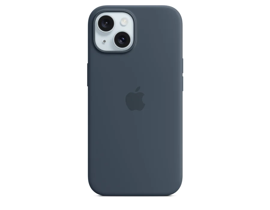 Apple iPhone 15 Silicone Case with MagSafe – Storm Blue