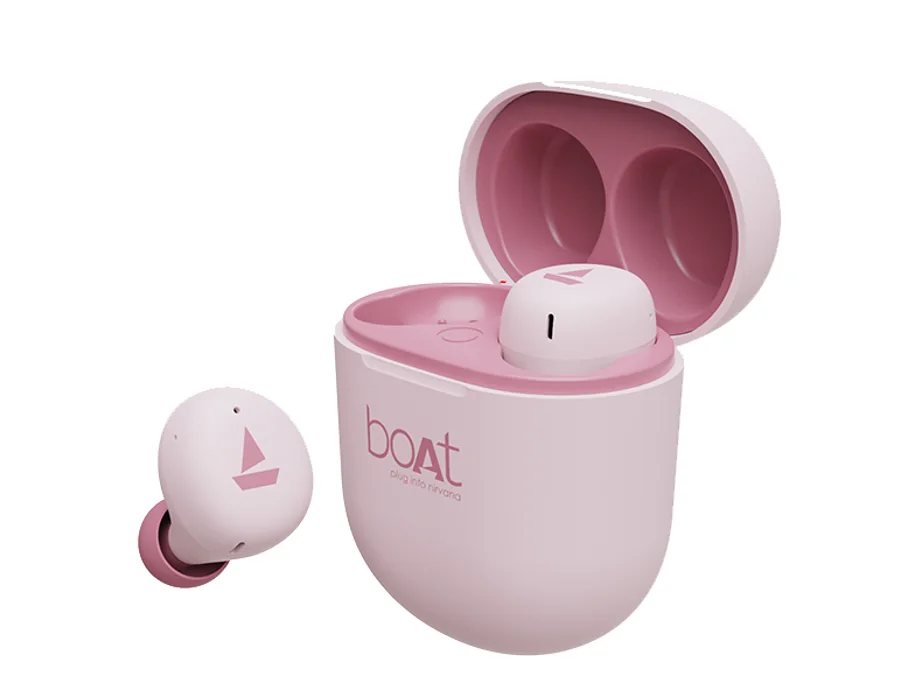 boAt Airdopes 381 — Mint Pink