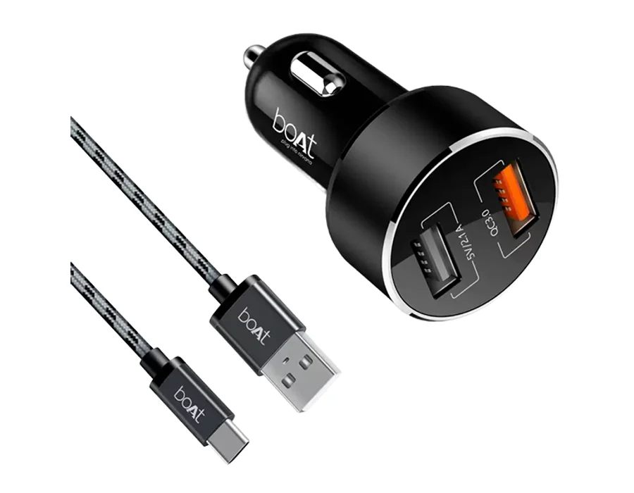 boAt Dual Port Rapid Car Charger 3.0 (Qualcomm Certified)