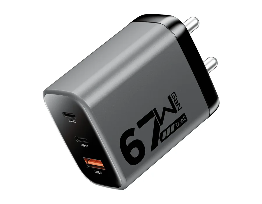 boAt 67W GaN Charger — Ash Grey