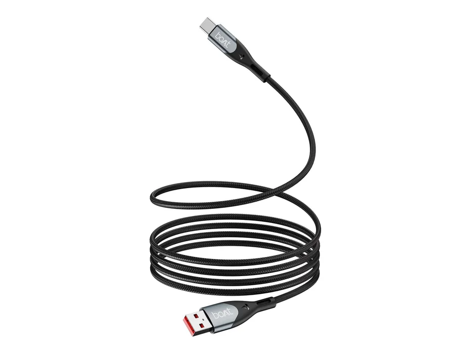 boAt Type A to C 65W Cable — Carbon Black