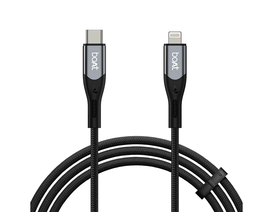 boAt Type C to L 27W Cable — Carbon Black