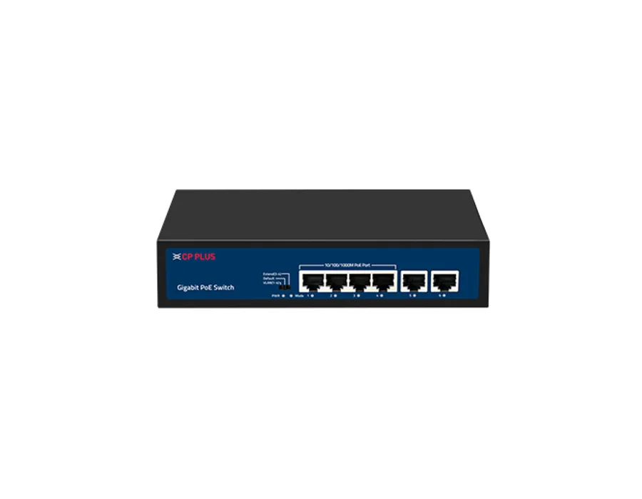 CP Plus CP-DNW-GPU4G2P-48 – 4 Ports Gigabit Unmanaged PoE Switch with 2 Gigabit Uplink Ports