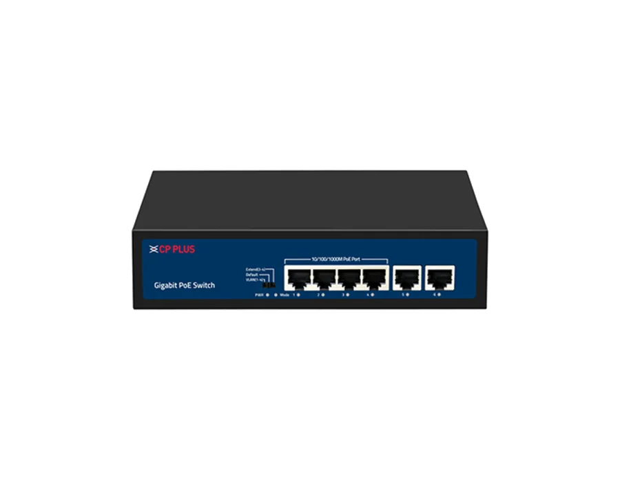 CP Plus CP-DNW-GPU4G2-48C – 4 Ports Gigabit Unmanaged PoE Switch with 2 Gigabit Uplink Ports