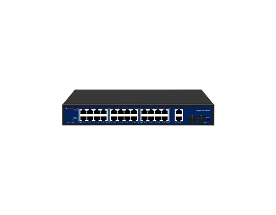 CP Plus CP-DNW-GPU24G2F2-30 – 24 Port Gigabit Unmanaged PoE Switch with 2 Gigabit Uplink & 2 SFP Ports