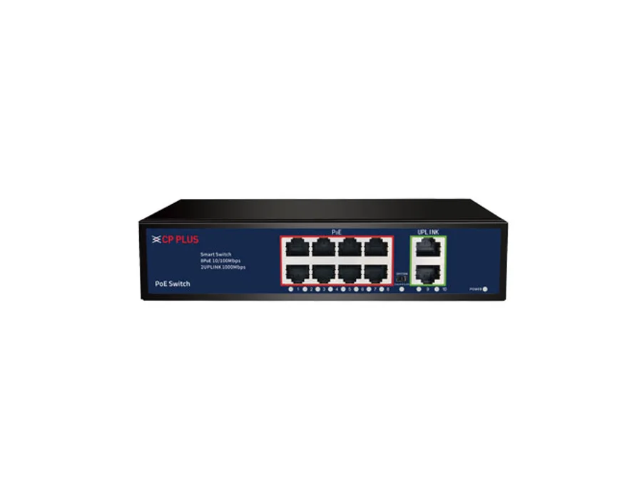 CP PLUS SWITCH PoE 8+2 GIGA PORT CP -DNW-HPU8G2-96-V3