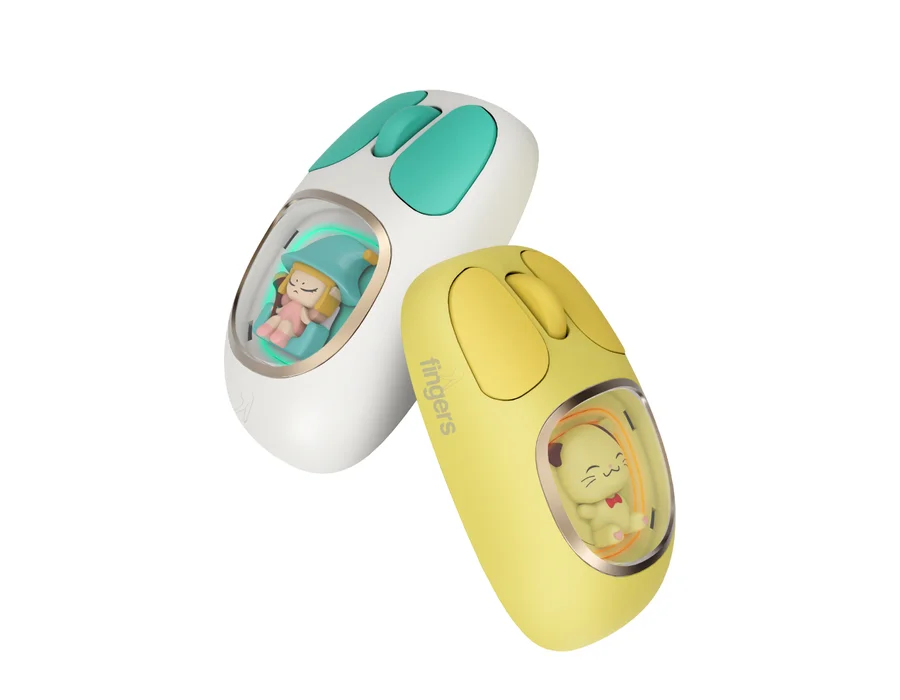 WIRELESS MOUSE - FINGERS CUTECLICK WB4WHITE +TEAL