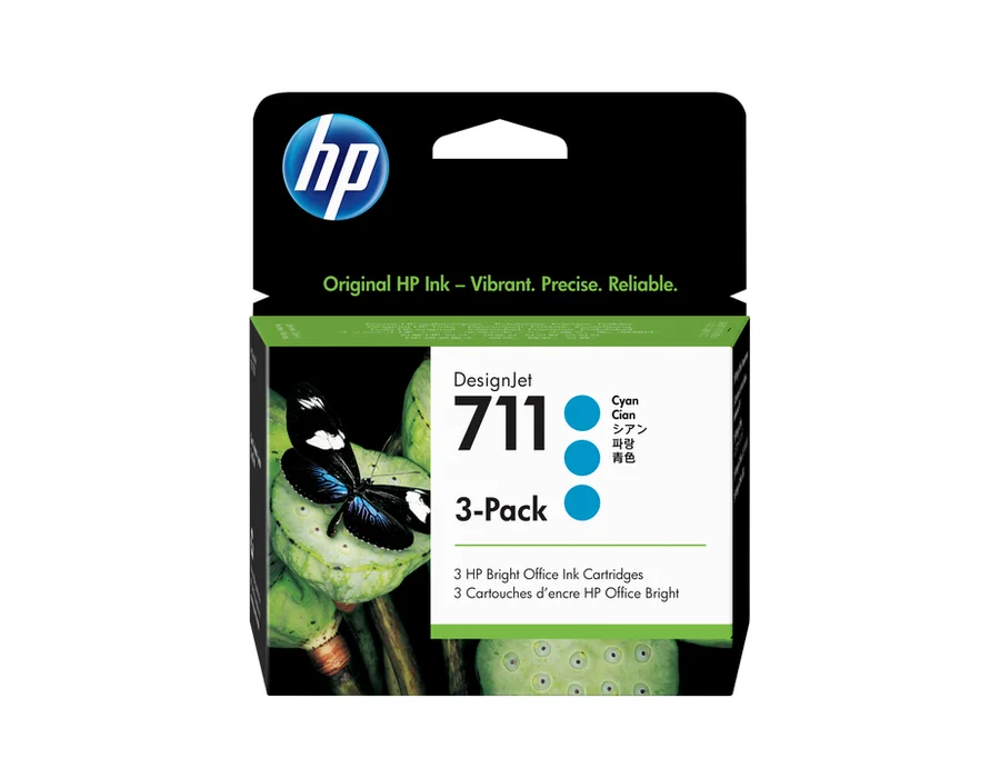 HP 711 3-pack 29-ml Cyan DesignJet Ink Cartridges